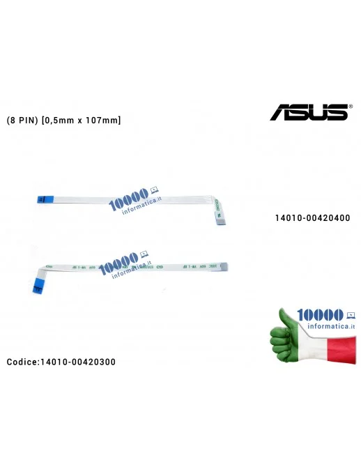 14010-00420300 Cavo Collegamento Touchpad TP FFC (8 PIN) [0,5mm x 107mm] ASUS F540L F540LA F540S F540SA X540L X540LA X540LJ X...