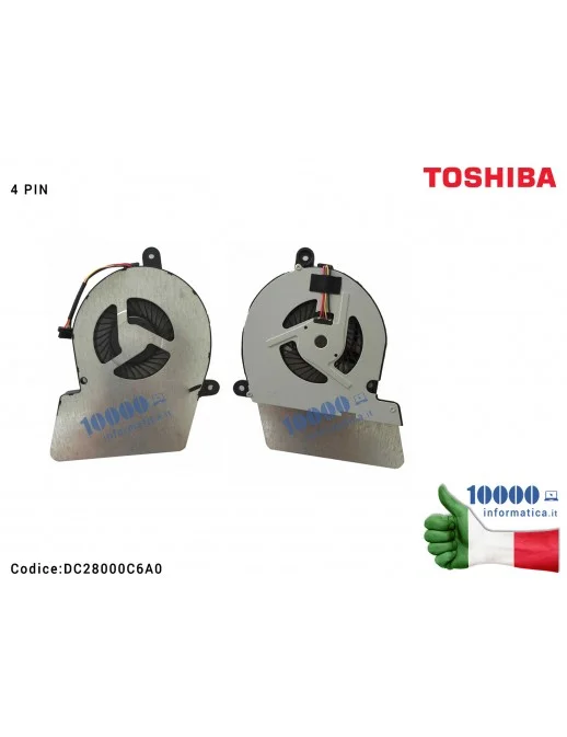 DC28000C6A0 Ventola Fan CPU TOSHIBA Satellite U900 U940 U945 (4 PIN) AY06505HX14D300 AB07505HX07KB00
