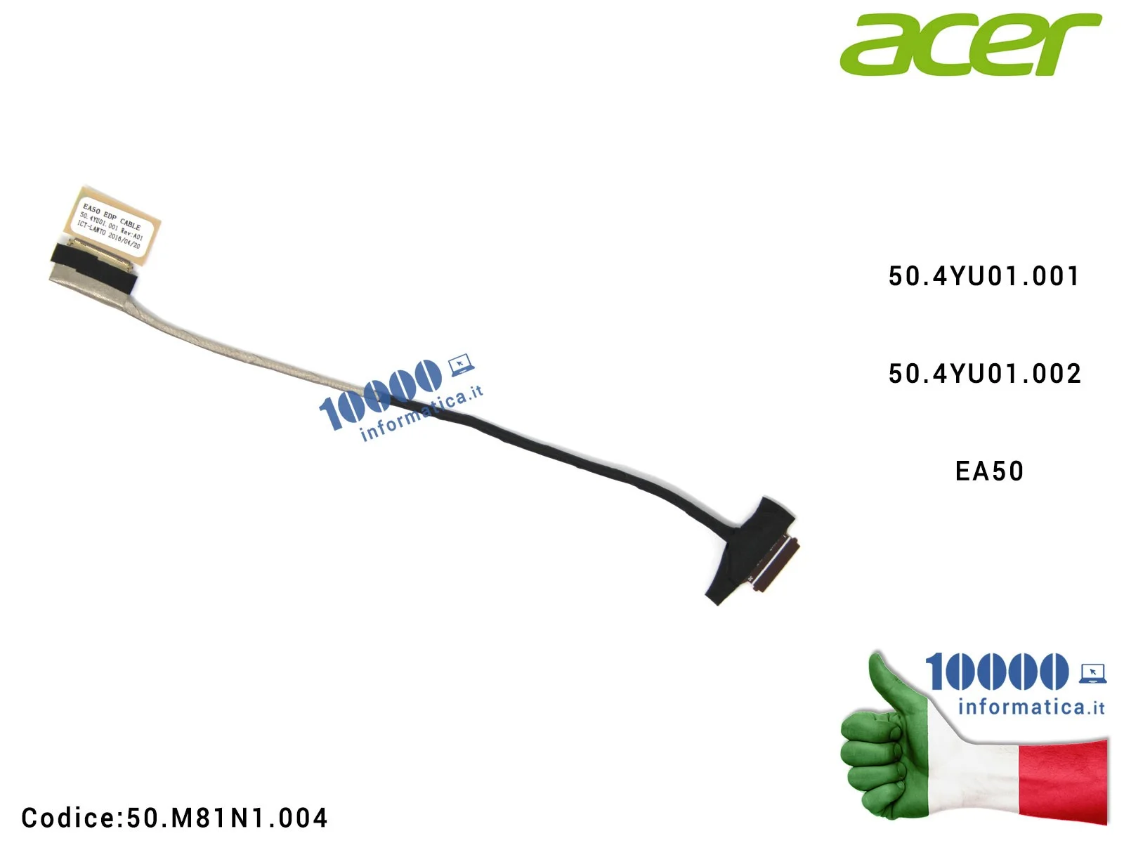 50.M81N1.004 Cavo Flat LCD ACER Aspire E1-522 Gateway NE522 Packard Bell EasyNote TE69KB 50.4YU01.001 50.4YU01.002 EA50 50.4Y...