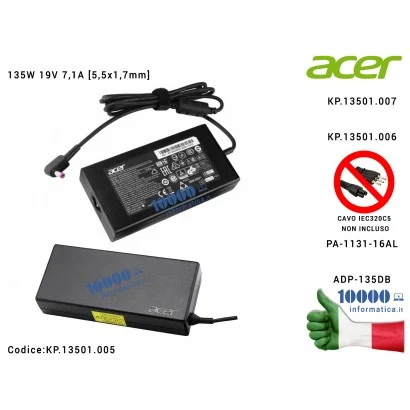 KP.13501.005 Alimentatore ACER 135W 19V 7,1A [5,5x1,7mm] (Viola) Aspire VN7-592G VN7-791G VN7-792G VN7-793G VX5-591G Nitro AN...