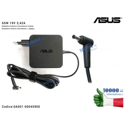 0A001-00045900 Alimentatore ASUS 65W 19V 3,42A [4,0 x 1,35 mm] AD2087020 VivoBook X512 X512F X512FB X512U X510 X510U X510UN Z...