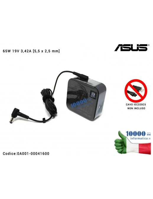 Alimentatore ASUS 65W 19V 3,42A [5,5 x 2,5 mm] 0A001-00042100 ADP-65GD 0A001-00448900 K555L K55 K56C K60I S550C S551L S56C X450C