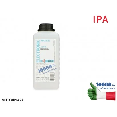 IPA036 Elettronic Water IPA Acqua Distillata Deionizzata ADR [1 LT] Art. 036 -0,1 uS Bassa Conducibilità