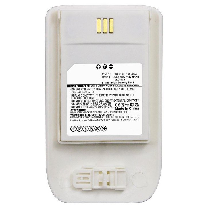 MBXCP-BA255 CoreParts Batteria for Mitel Ascom Cordless Phone 2.96Wh Li-ion 3.7V 800mAh White for 5614 D63 DECT 3735 DH7 NOT FOR MBXCP-BA255 CoreParts Batteria for Mitel Ascom Cordless Phone 2.96Wh Li-ion 3.7V 800mAh White for 5614 D63 DECT 3735 DH7 NOT FOR