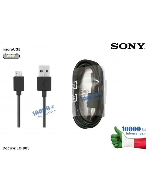 EC-803 Cavo Dati microUSB SONY Xperia Z5 Z3 Z4 M4 M5 Z3 Z5 Compact [NERO]