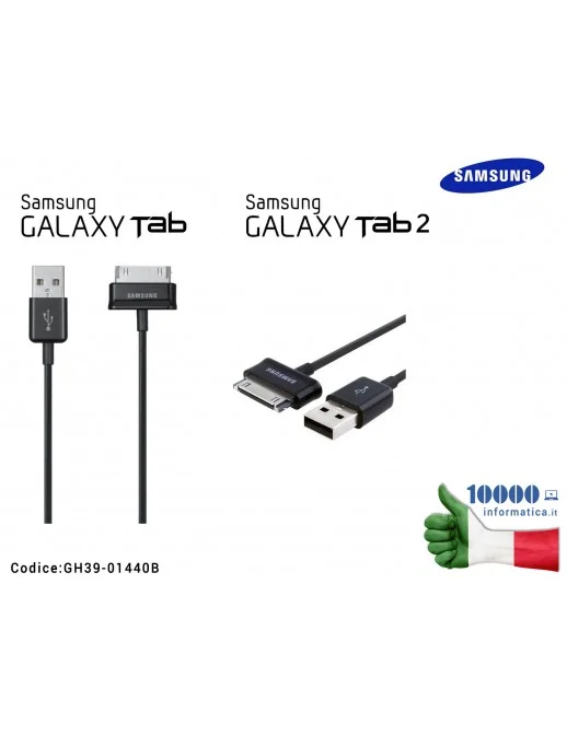 GH39-01440B Cavo Dati Ricarica USB 30 PIN SAMSUNG Galaxy Tab ECC1DP0UBE ECC1DPOU [NERO]