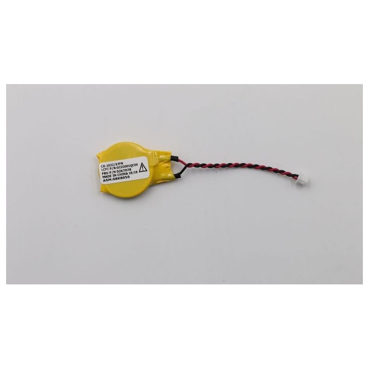 02K7078 Lenovo CR2032 lithium-ion Batteria 3V voltage designed for real-time clock and CMOS settings in Lenovo laptops. FRU02K70