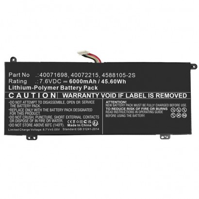 MBXTO-BA0066 MBXTO-BA0066 CoreParts Laptop Batteria for Toshiba 46Wh Li-ion 7.6V 6000mAh Black for Satellite Pro C50-H-106 C4...