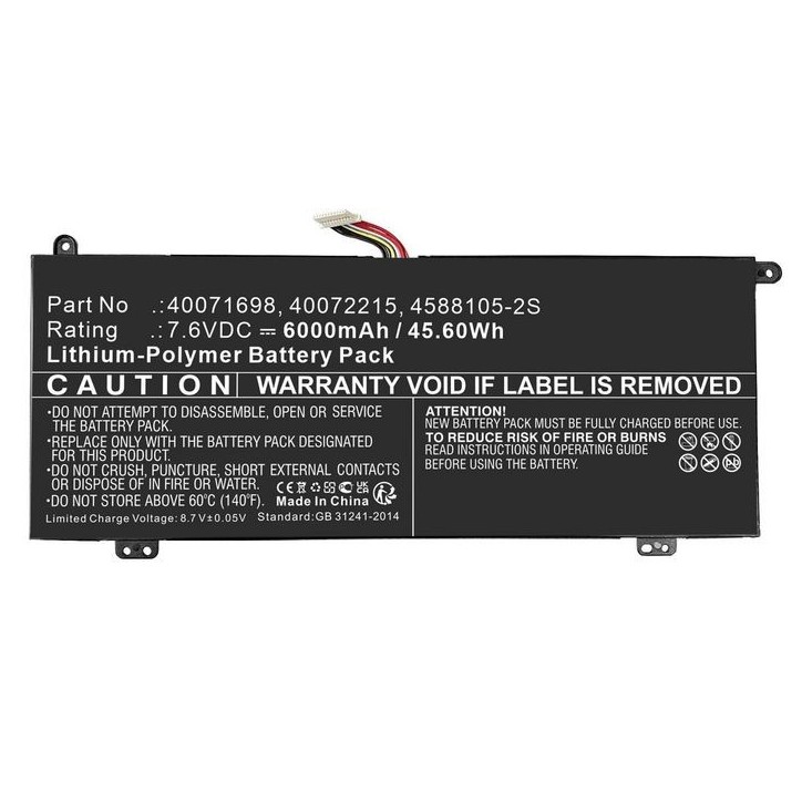 MBXTO-BA0066 CoreParts Laptop Batteria for Toshiba 46Wh Li-ion 7.6V 6000mAh Black for Satellite Pro C50-H-106 C40-G-11G C40-G-12