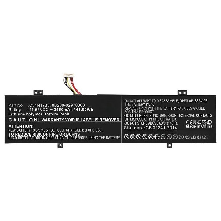 MBXAS-BA0267 CoreParts Laptop Batteria for Asus 41.00Wh Li-Polymer 11.55V 3550mAh for Asus TP412FA TP412FA-DB72T TP412FA-EC011T 