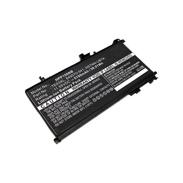 MBXHP-BA0080 CoreParts Laptop Batteria for HP 59Wh Li-ion 11.55V 5100mAh Black Pavilion 15 UHD Pavilion 15-BC 15-AX033TX 849570-