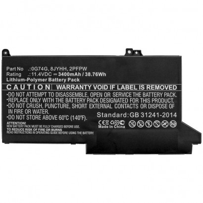 MBXDE-BA0238 MBXDE-BA0238 CoreParts Laptop Batteria for Dell 38.76Wh Li-Polymer 11.4V 3400mAh for Dell Latitude 12 5300 Latit...