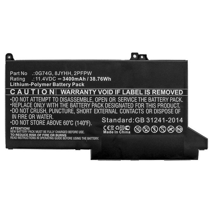 MBXDE-BA0238 CoreParts Laptop Batteria for Dell 38.76Wh Li-Polymer 11.4V 3400mAh for Dell Latitude 12 5300 Latitude 12 7280 Lati MBXDE-BA0238 CoreParts Laptop Batteria for Dell 38.76Wh Li-Polymer 11.4V 3400mAh for Dell Latitude 12 5300 Latitude 12 7280 Lati