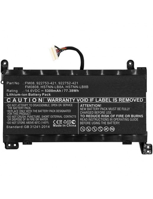MBXHP-BA0219 MBXHP-BA0219 CoreParts Laptop Batteria for HP 77WH Li-ion 14.6V 5.3Ah with 16pins connector for Omen 17-AN Omen ...