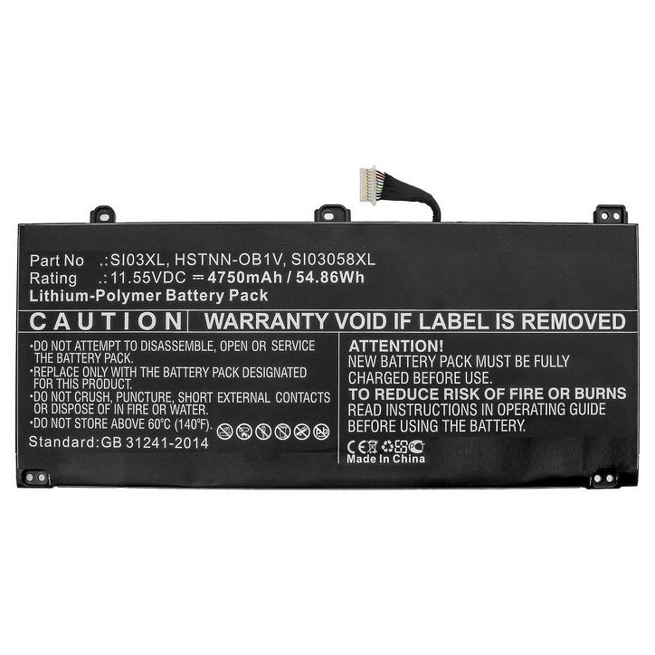 MBXHP-BA0273 CoreParts Laptop Batteria for HP 54.86Wh Li-Polymer 11.55V 4750mAh for HP Chromebook 14B HPC142NB HSTNN-IB9S HSTNN- MBXHP-BA0273 CoreParts Laptop Batteria for HP 54.86Wh Li-Polymer 11.55V 4750mAh for HP Chromebook 14B HPC142NB HSTNN-IB9S HSTNN-