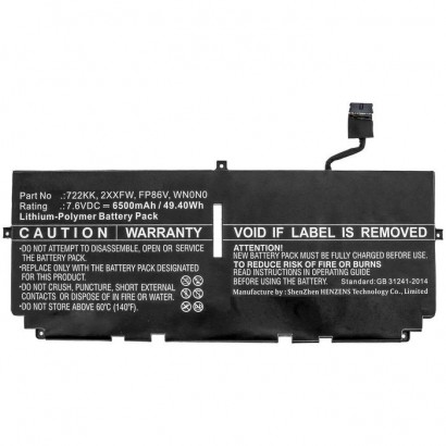 MBXDE-BA0246 MBXDE-BA0246 CoreParts Laptop Batteria for Dell 49.40Wh Li-Polymer 7.6V 6500mAh for Dell XPS 13 9300 XPS 13 9300...