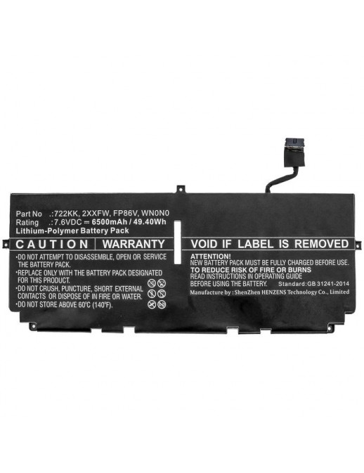 MBXDE-BA0246 MBXDE-BA0246 CoreParts Laptop Batteria for Dell 49.40Wh Li-Polymer 7.6V 6500mAh for Dell XPS 13 9300 XPS 13 9300...