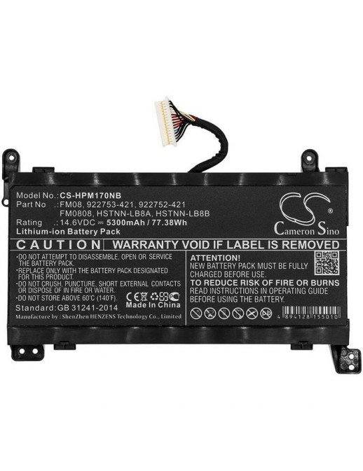 MBXHP-BA0214 MBXHP-BA0214 CoreParts Laptop Batteria for HP 77WH Li-ion 14.6V 5.3Ah with 12pins connector for Omen 17-AN Omen ...