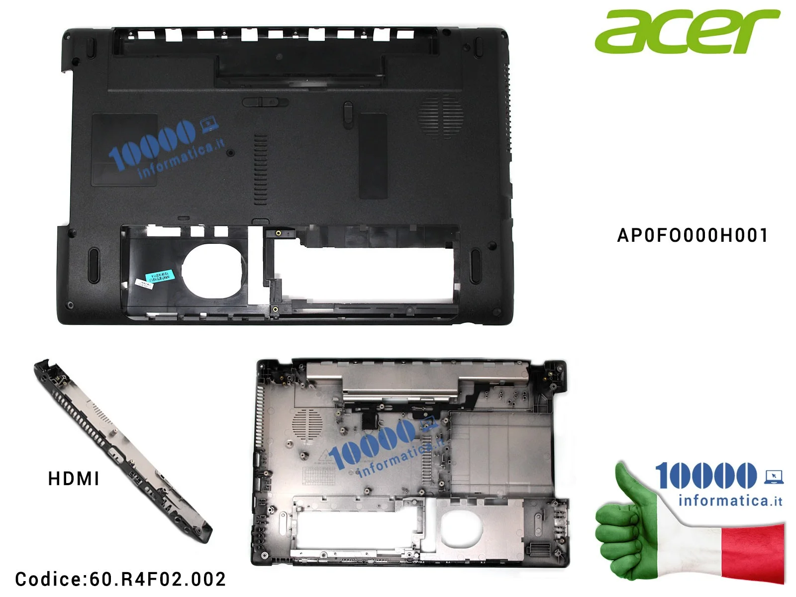60.R4F02.002 Bottom Case Scocca Inferiore ACER Aspire 5252 5253 5336 5552 5736 5742 (HDMI) Lower Case AP0FO000H001 Gateway NV...