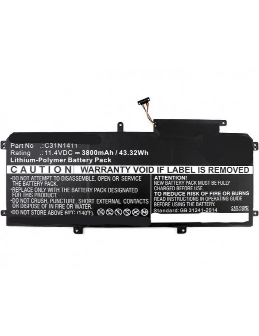 MBXAS-BA0115 MBXAS-BA0115 CoreParts Laptop Batteria for Asus 42Wh Li-Pol 11.55V 3610mAh Black U305CA6Y30 U305F 13.3 inch U305...
