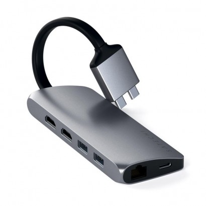 ST-TCDMMAM ST-TCDMMAM Satechi 2 x USB-C 2 x HDMI 2 x USB Type A USB Type C Ethernet card reader Gray