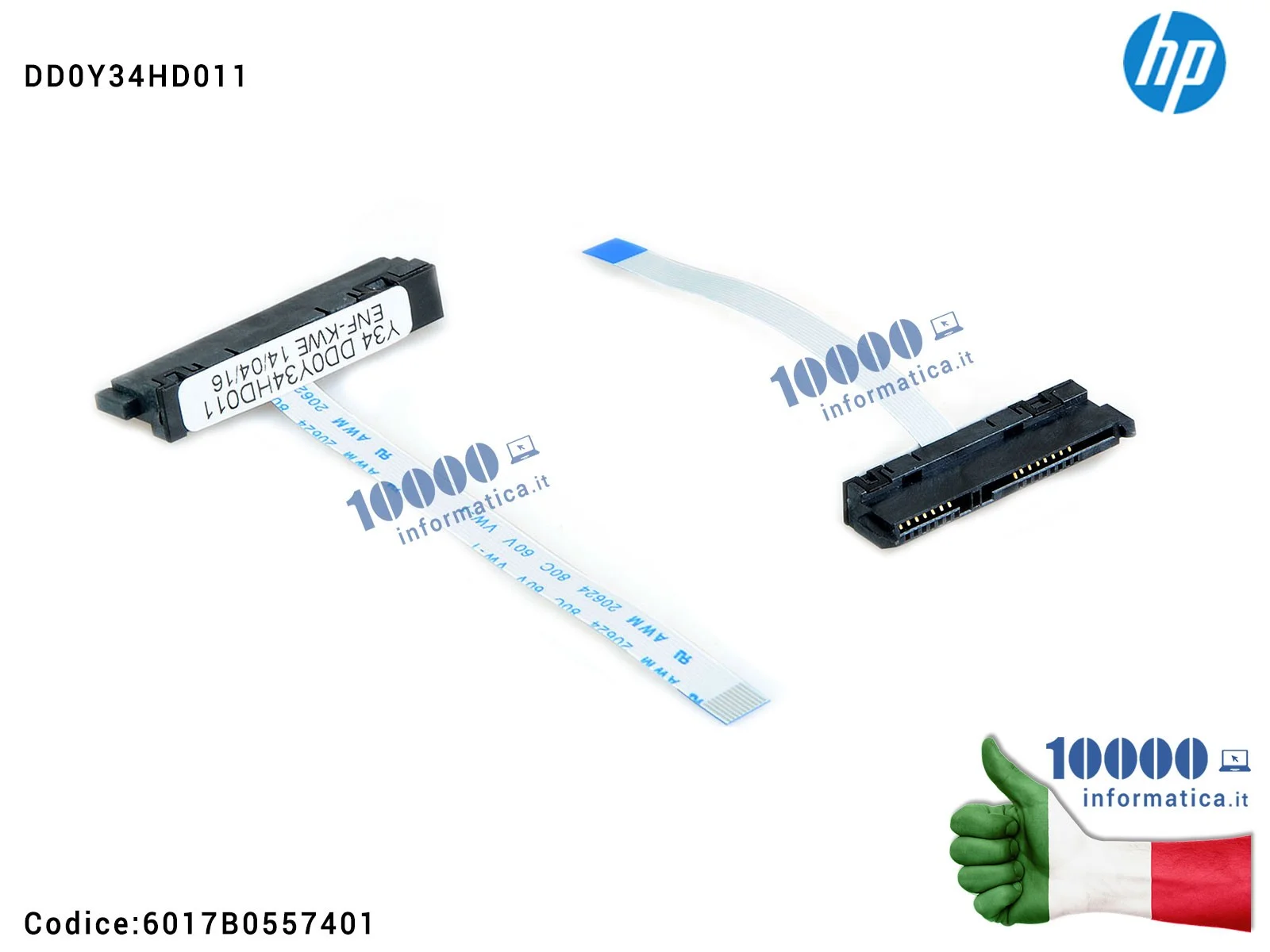 6017B0557401 Cavo Connettore Hard Disk HDD SATA HP Pavilion 15-P 14-P 17-P Envy 14-U 15-K 17-K DD0Y34HD001 DD0Y34HD021 DD0Y34...