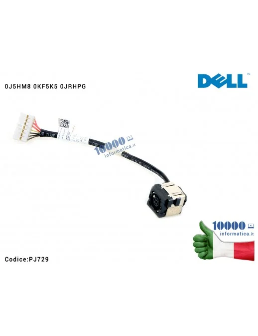 PJ729 Connettore DC Power Jack PJ729 DELL Inspiron 14R 14 3000 3421 3437 3442 3443 3446 5000 5421 5437 15R 15 3000 3541 3542 ...