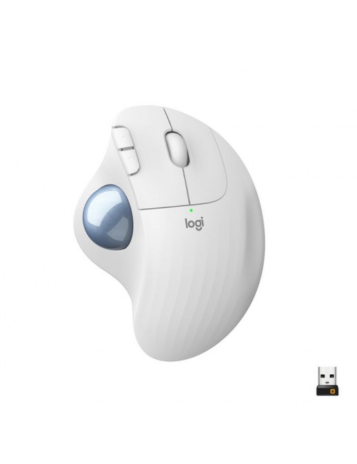 910-005870 910-005870 Logitech ERGO M575 Wireless Trackball Mouse , RF Wireless + Bluetooth, Alkaline, White 1059790