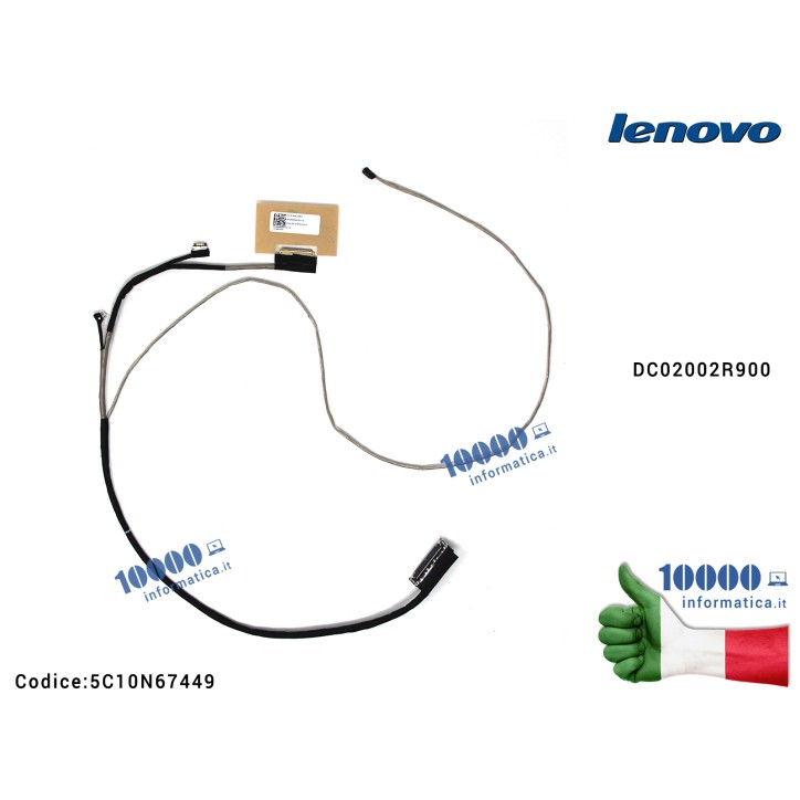 Cavo Flat LCD LENOVO Flex 5-1470 Yoga 520-14 520-14IKB DC02002R900 (80X8) (80YM) (80XA) (81C8) (81CW) CIUYA EDP CABLE