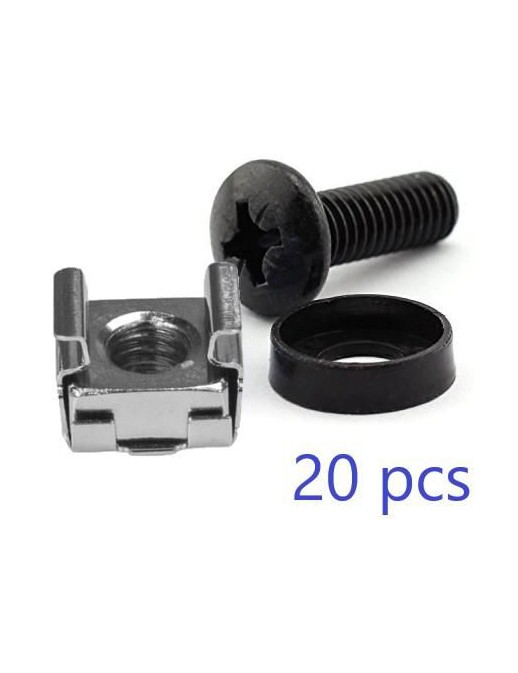 RAX106 RAX106 Lanview by Logon M6 CAGE NUT SET AND MOUNTING SCREWS, 1set 20pcs RAX106