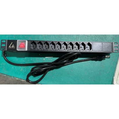 LVR-2MCH-SW-CH10 LVR-2MCH-SW-CH10 Lanview 19'' rack mount power strip, 2m, 10A with 10 x Swiss type J socket