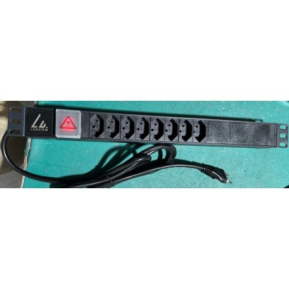 LVR-2MCH-SW-CH8 LVR-2MCH-SW-CH8 Lanview 19'' rack mount power strip, 2m, 10A with 8 x Swiss type J socket