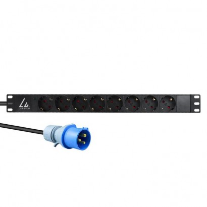 LVR-3MIEC-LIC-SCH8 LVR-3MIEC-LIC-SCH8 Lanview 19'' rack mount power strip, 3m, 16A with 8 x Schuko type F socket