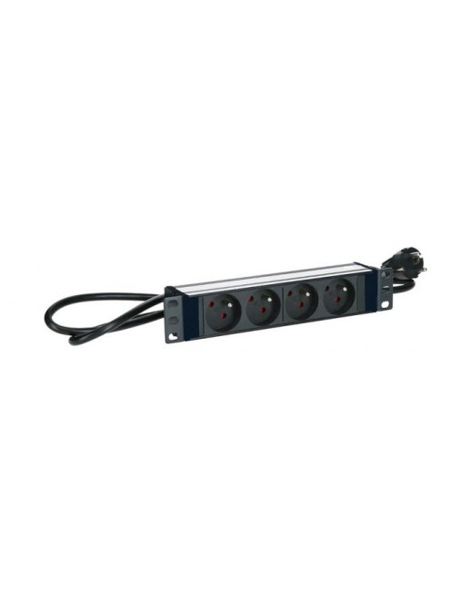 TUPS039 TUPS039 Lanview POWER STRIP 10" - 4WAY - ALUMINIUM FINISH - 2M CABLE TUPS039