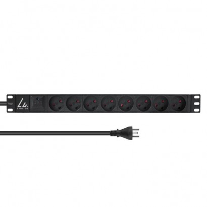 LVR-2MDK-SPD-DK8 LVR-2MDK-SPD-DK8 Lanview 19'' rack mount power strip 13A with 8 x danish type K socket