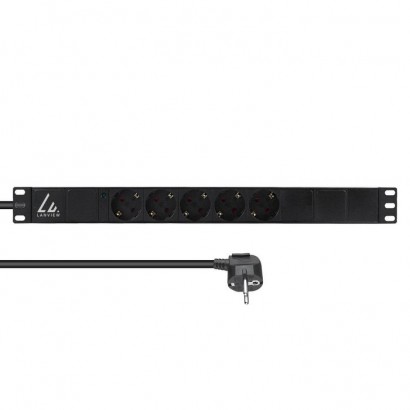 LVR-3MSCH-LIC-SCH5 LVR-3MSCH-LIC-SCH5 Lanview 19'' rack mount power strip, 10A with 5 x Schuko type F socket