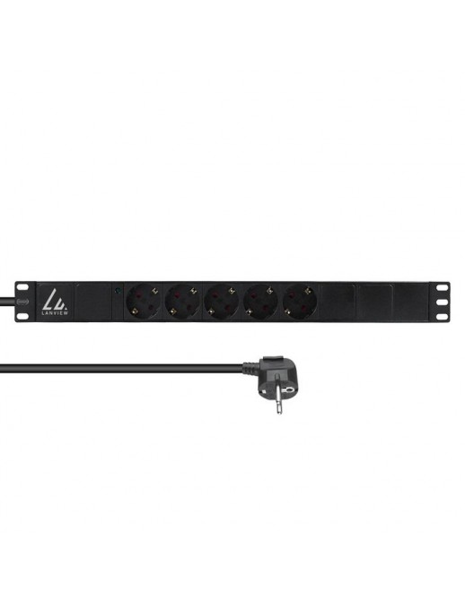 LVR-3MSCH-LIC-SCH5 LVR-3MSCH-LIC-SCH5 Lanview 19'' rack mount power strip, 10A with 5 x Schuko type F socket