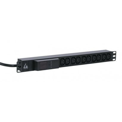 LVR261877 LVR261877 Lanview 19'' rack mount power strip, 3m, 16A with 10 x C13 socket and AMP meter
