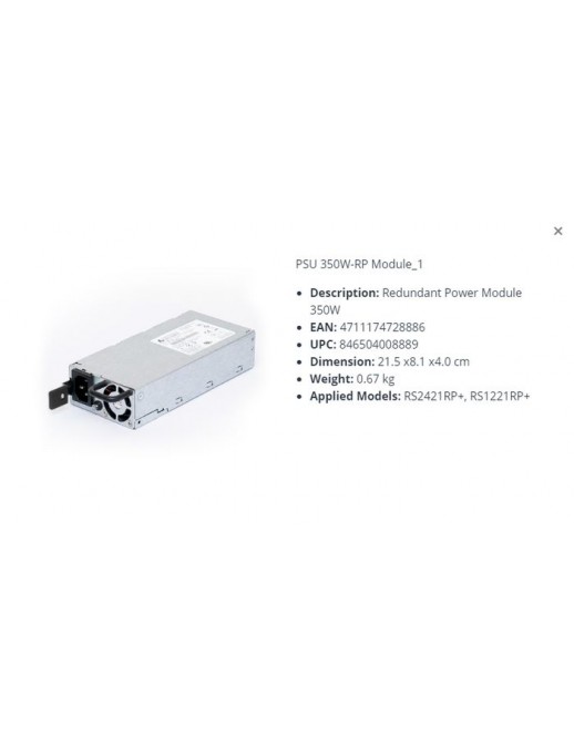 PSU 350W-RP MODULE_1 PSU 350W-RP MODULE_1 Synology Redundantes Netzteil Module 350W