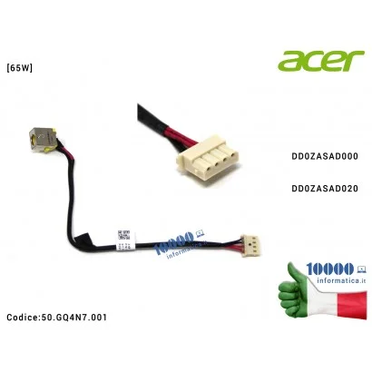 50.GQ4N7.001 Connettore di Alimentazione DC Power Jack ACER Aspire A315-21G (65W) DD0ZASAD000 DD0ZASAD020