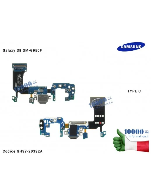 GH97-20392A Connettore Ricarica USB Board Cavo Flex SAMSUNG Galaxy S8 SM-G950F