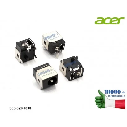 PJ038 Connettore DC Power Jack PJ038 ACER Aspire 3050 3680 3690 4520 4720 5050 5100 5600 9500 Travelmate 2480 290 3270 Aspire...