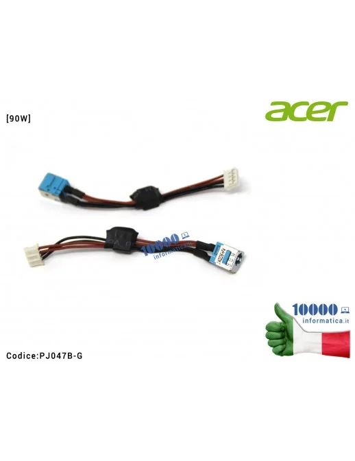 PJ047B-G Connettore di Alimentazione DC Power Jack PJ047G (90W) ACER Aspire 5720 5720G 5720Z 5720ZG 5310 5310G 5315 ICL50 ICW...