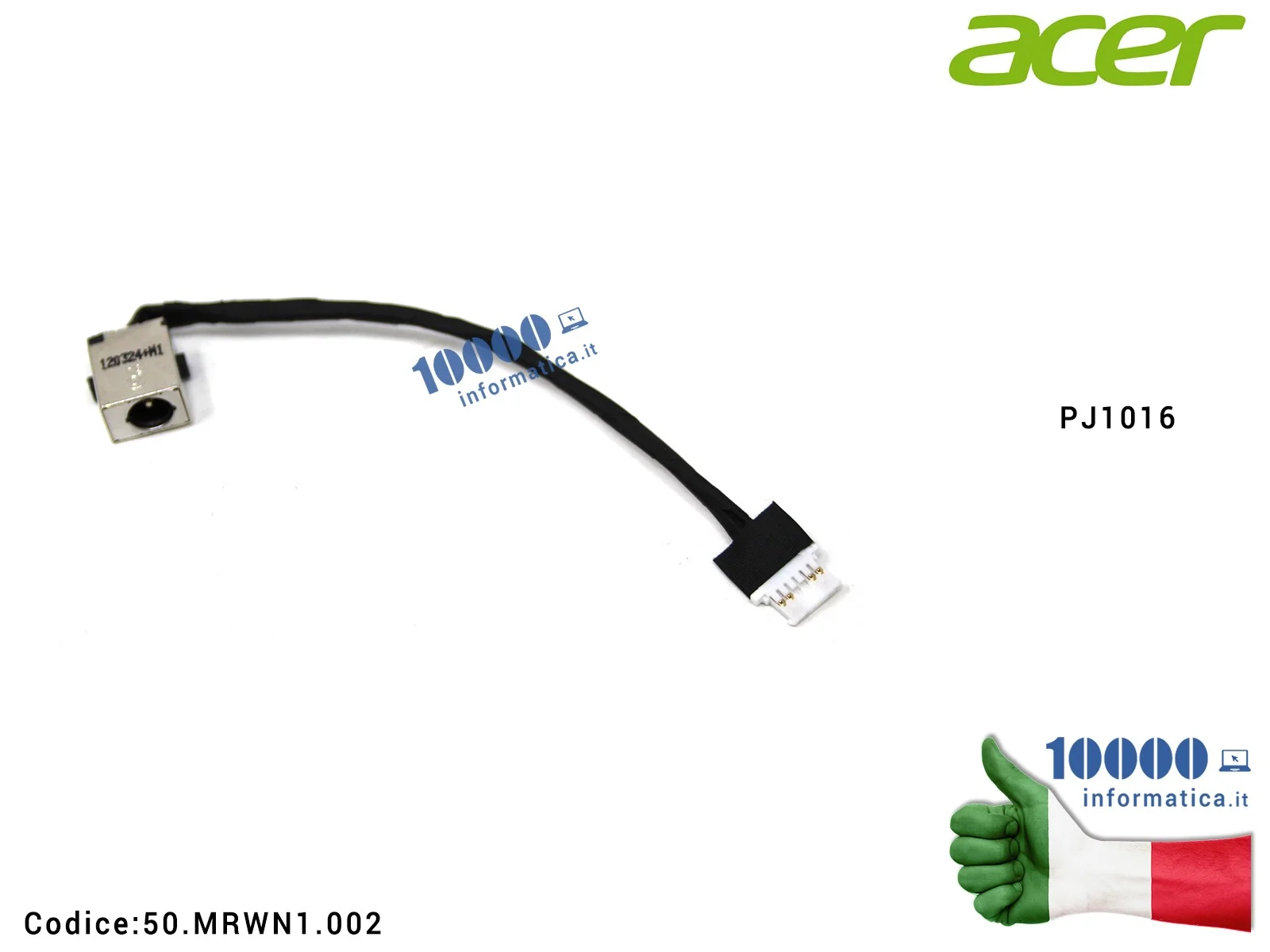 50.MRWN1.002 Connettore di Alimentazione DC Power Jack PJ1016 ACER Aspire ES1-512 ES1-531 ES1-571 MM1-571 Extensa 2508 2519 2...