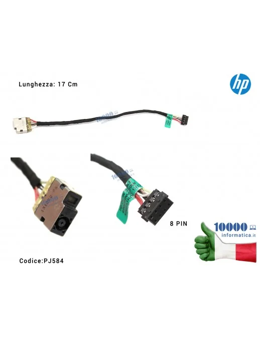 PJ584 Connettore di Alimentazione DC Power Jack PJ584 HP Envy 15 [8 PIN] [17cm] 14-E 14-E023TX 14-E024TX 14-E018LA