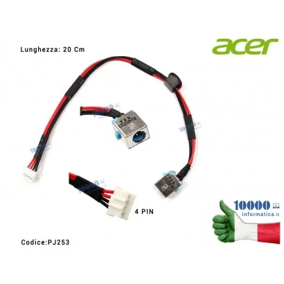 PJ253 Connettore DC Power Jack PJ253 [90W] ACER Aspire 5741 5471G 5741Z 5551 5551G V3-531 V3-531G V3-551G V3-571 V3-571G E1-5...