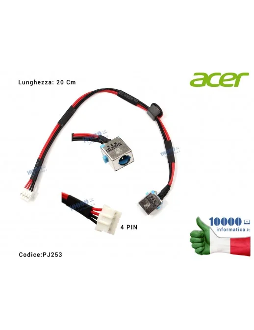PJ253 Connettore DC Power Jack PJ253 [90W] ACER Aspire 5741 5471G 5741Z 5551 5551G V3-531 V3-531G V3-551G V3-571 V3-571G E1-5...