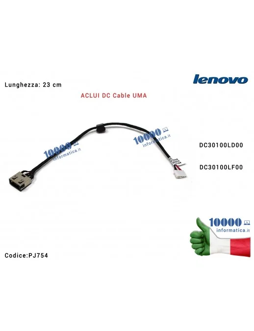 PJ754 Connettore DC Power Jack PJ754 LENOVO IdeaPad G50-70 [23 cm] G50-80 G50-85 [VGA INTEGRATA] DC30100LD00 DC30100LF00 (CAB...