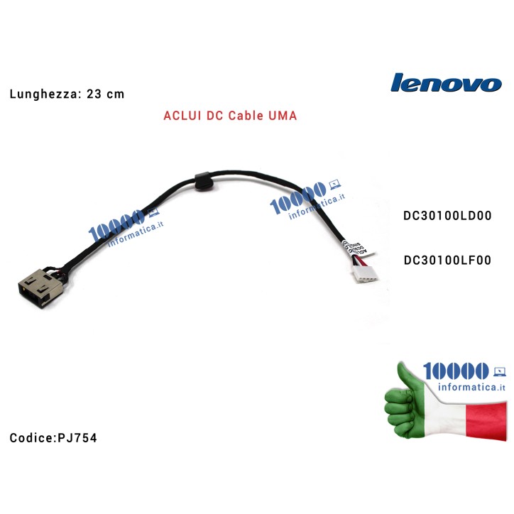 Connettore DC Power Jack PJ754 LENOVO IdeaPad G50-70 [23 cm] G50-80 G50-85 [VGA INTEGRATA] DC30100LD00 DC30100LF00 (CABLE FOR UM