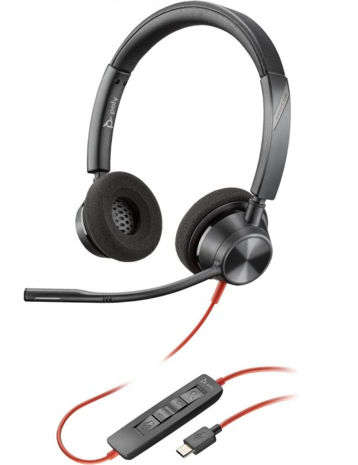 8X219AA 8X219AA HP Blackwire 3320 Stereo USB-C Headset +USB-C/A Adapter 213935-101, 213935-01